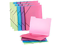 General Office 16er-Set Eckspanner-Einschlagmappen mit Gummizug, Kunststoff, 4 Farben