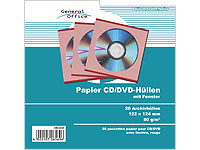 General Office 20 Papier CD/DVD-Archivhüllen rot mit Fenster