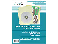 General Office 20 Folien-Taschen für 20 DVDs+Cover, gelb, abheftbar, Vlies