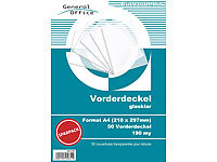 General Office 50 glasklare Vorderdeckel A4 190my für Spiralbindung