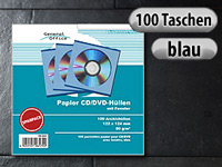 General Office 100 Papier CD/DVD-Archivhüllen blau mit Fenster