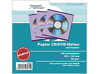 General Office 100 Papier CD/DVD-Archivhüllen lila mit Fenster