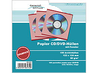 General Office 100 Papier CD/DVD-Archivhüllen rot mit Fenster