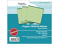 General Office 100 Papier CD/DVD-Archivhüllen grün