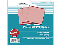General Office 100 Papier CD/DVD-Archivhüllen rot